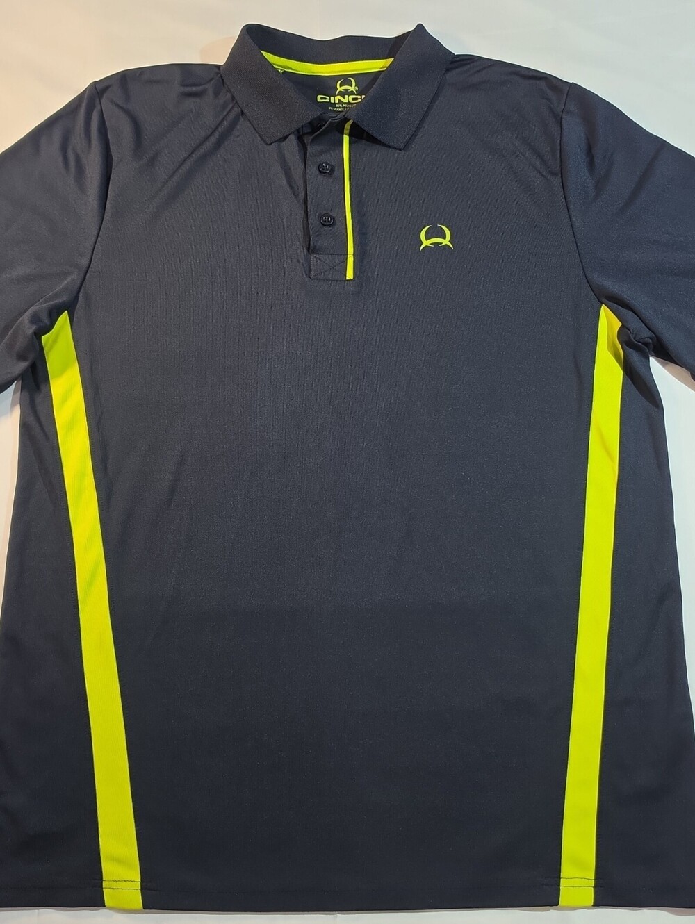 Cinch Black Neon Golf Shirt Polo Men's Large Short Sleeve